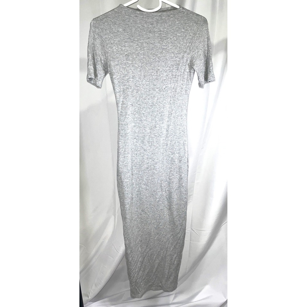 Naked Wardrobe Gray Maxi Long Dress Short Sleeve Bodycon Casual Small BD14853NX